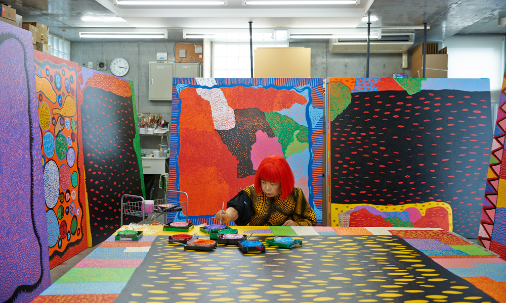 Yayoi Kusama Is Painting