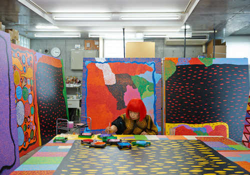 Yayoi Kusama Is Painting