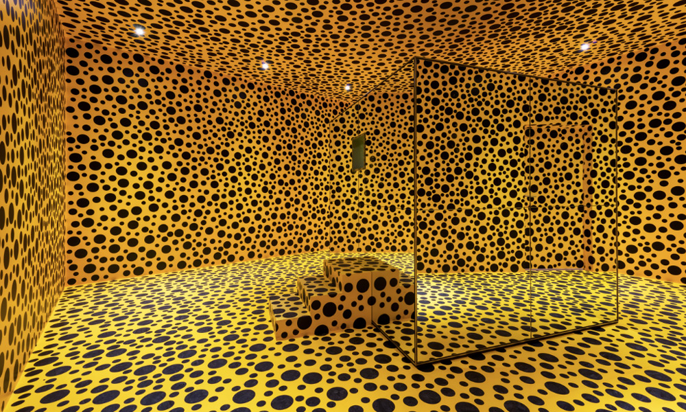 Yellow and Black Polka Dotted Infinity Room