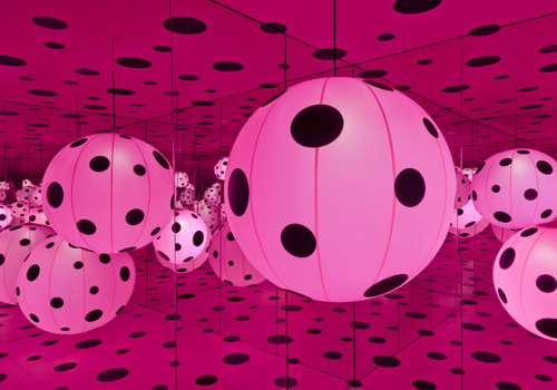 Polka Dotted Hanging Balls Infinity Room